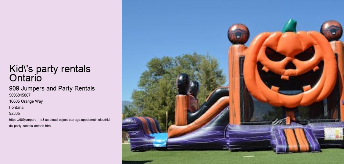 Kid's party rentals Ontario 